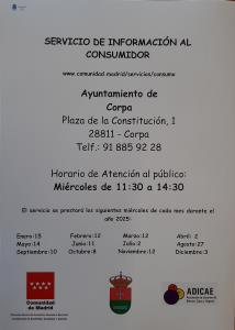 NUEVOS HORARIOS Y FECHAS OFICINA DE ATENCIÓN AL CONSUMIDOR AÑO 2025