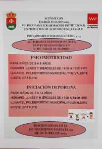 VIII PROGRAMA DE COLABORACIÓN INTITUCIONAL EN PROYECTOS DE ACTIVIDAD FISICA Y SALUD 2023, FINANCIADOS POR LA COMUNIDAD DE MADRID