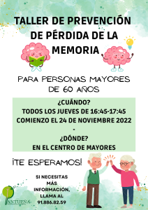 TALLER PREVENCIÓN DE PÉRDIDA DE LA MEMORIA