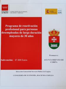 PROGRAMA DESEMPLEADOS LARGA DURACIÓN MAYORES DE 30 AÑOS, SUBVENCIONADO POR LA COMUNIDAD DE MADRID